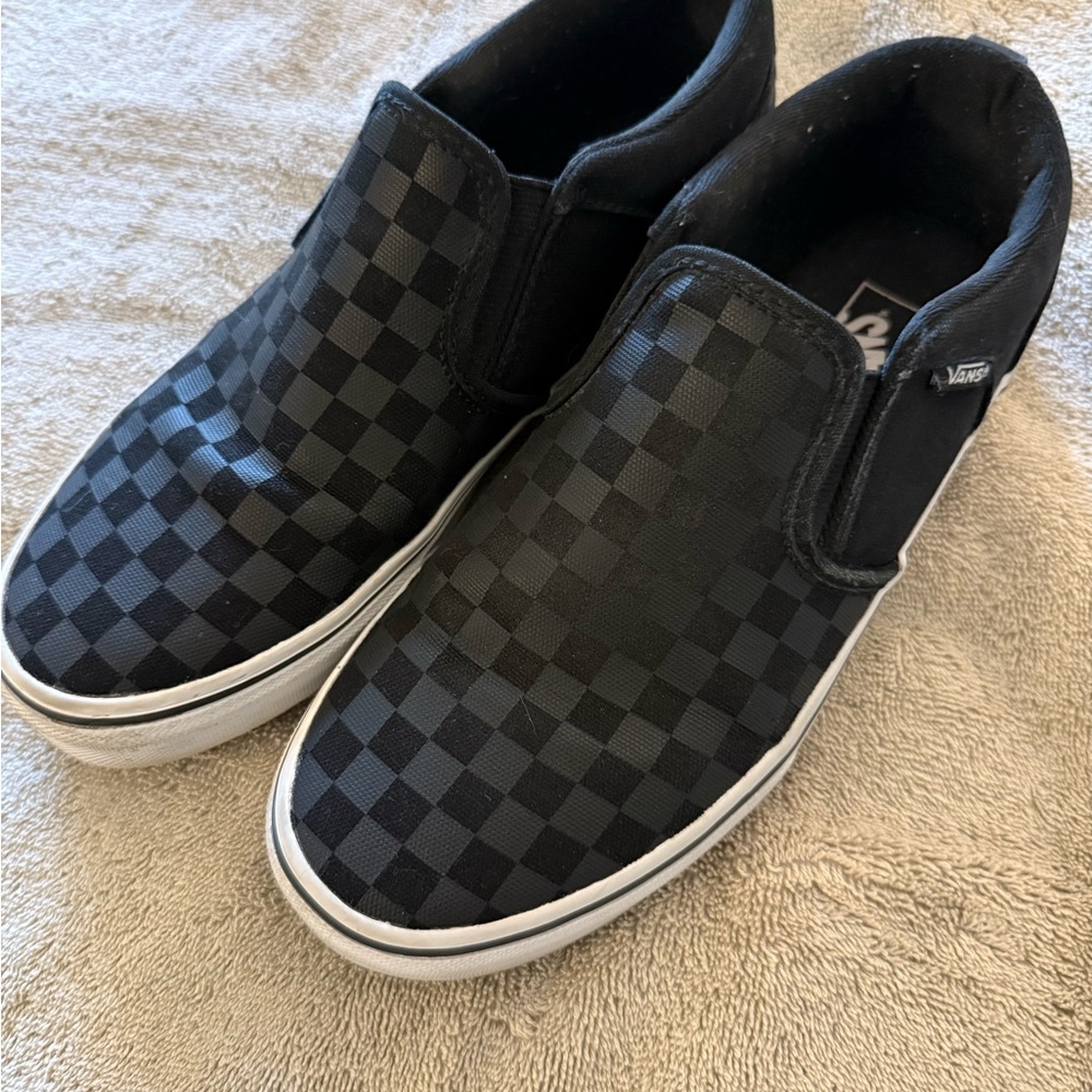 Vans Black Checkered Slip-On Shoes